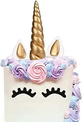 Einhorn-Tortendeko AIEX Einhorn Kuchen Topper Gold Cake Topper