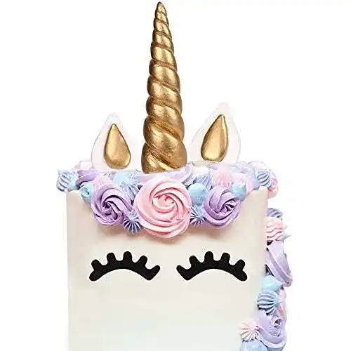 Einhorn-Tortendeko AIEX Einhorn Kuchen Topper Gold Cake Topper