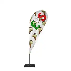 Eisfahne DRUCKUNDSO Beachflag EIS Werbefahne Fahne Strandfahne