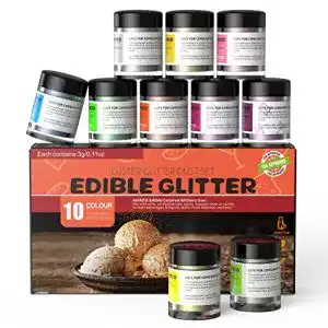 Essbarer Glitzer ANRZO , Glitzerpuder für Getränke, Kuchenstaub