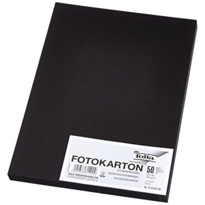 Fotokarton folia 614/50 90 – DIN A4, 300 g/qm, 50 Blatt, schwarz