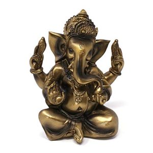 Ganesha-Figur TEMPELWELT Deko Figur Ganesha vierarmig sitzend 11 cm