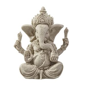 Ganesha-Figur ULTNICE Elefant Statue Skulptur Sandstein Ganesha