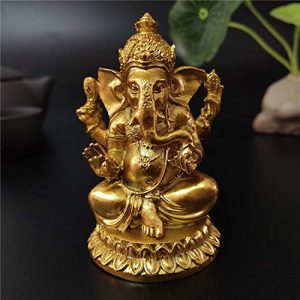 Ganesha-Figur YODOOLTLY Goldfarbene Lord Ganesha Statuen