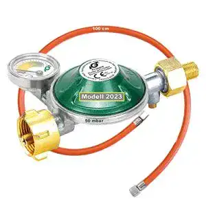 Gasdruckregler CAGO Gasregler 50 mbar mit 360°-Manometer Gas