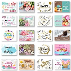 Birthday Cards Domelo Set of 20 with Envelope, Happy Birthday