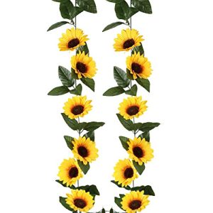 Girlande ExeQianming Künstliche Sonnenblumen-, ca. 2,4 m lang
