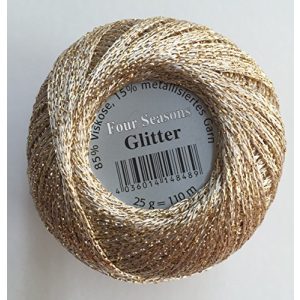 Glitzerwolle Gründl Häkelgarn Glitter, Gold, Silber