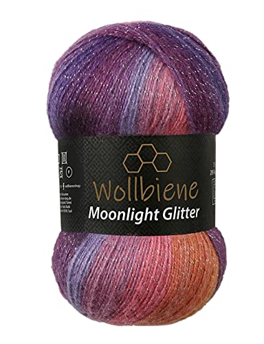 Die beste glitzerwolle wollbiene moonlight glitter batik simli 100g strickwolle Bestsleller kaufen