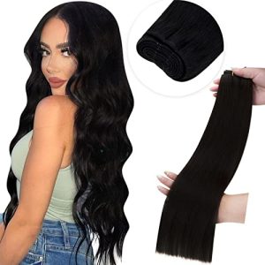 Hair Wefts LaaVoo Extensions real hair wefts to sew in black