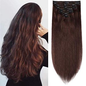 Hair wefts SEGO clip in extensions human hair 8 piece SET double