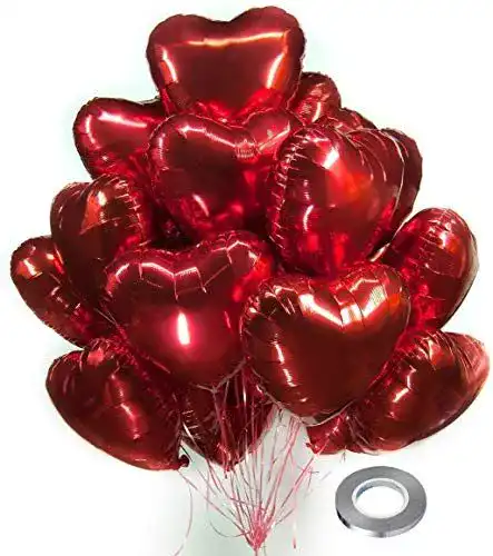 Herzluftballons CozofLuv 25 Stück 18 Zoll Rot Herzballons