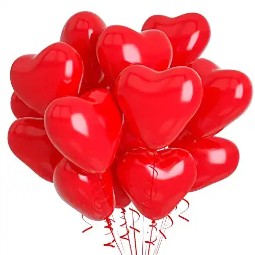 Herzluftballons KAINSY Rot, 30 Stück Helium Hochzeit, Rot Hochzeit