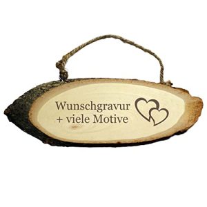 Holzschild Geschenkissimo Türschild mit Gravur – Name + Spruch