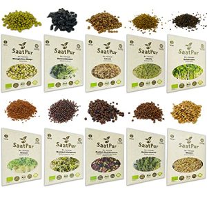 Keimsprossen SaatPur Bio Set (10 Sorten) Alfalfa, Weizen