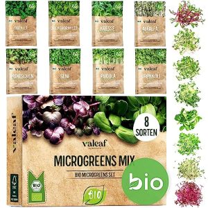 Keimsprossen valeaf BIO Microgreens Set I 8 Sorten Sprossen Samen