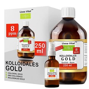 Kolloidales Gold Livoa Vital 8ppm/250ml – Mit Gratis Spray