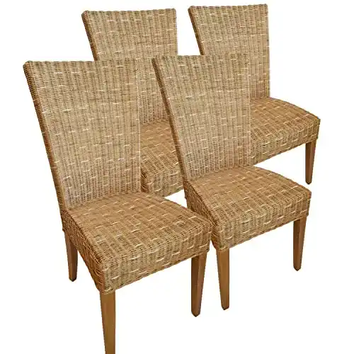 Korbstuhl casamia Esszimmer Stühle 4 Stück Rattanstühle