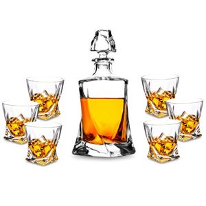 Kristallglas KANARS 7-teiliges Whisky Gläser und Karaffe Set