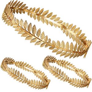 Lorbeerkranz meekoo 3 Stück Römischer Gold Krone Blatt Stirnband