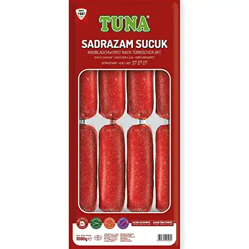 Sucuk TUNA FOOD Sadrazam Knoblauchwurst 1 Kg (Extra Scharf)