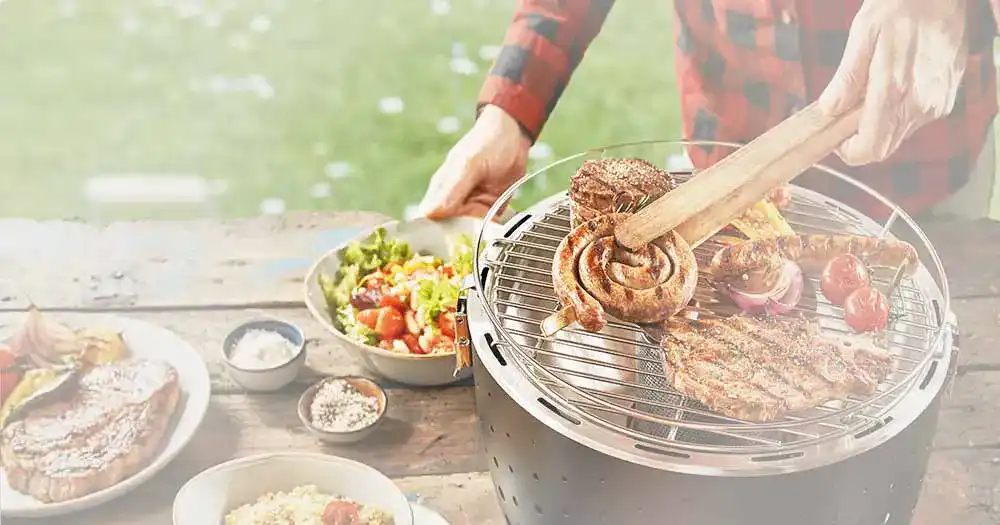 Grillzange-Holz