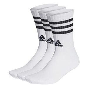 Adidas socks adidas Unisex 3 Stripes Crew Socks White/Black, L