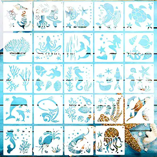Airbrush-Schablonen Mikihat 24Pcs Schablonen Kinder