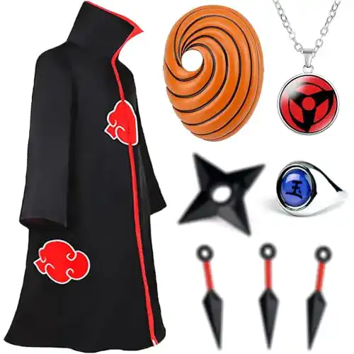 Akatsuki-Mantel HVIERO Kinder Erwachsene mit Obito