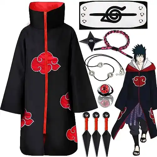 Akatsuki-Mantel Purpledi Akatsuki Kostüm Kinder, 9pcs