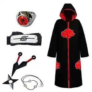Akatsuki-Mantel Yiomrmery Uchiha Itachi Mantel mit Kapuze