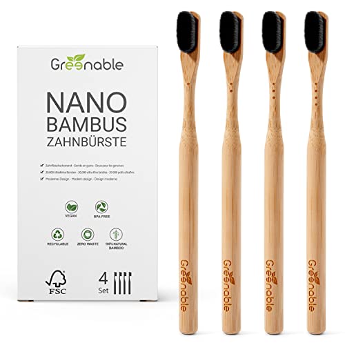 Die beste aktivkohle zahnbuerste greenable nano bambus 4er Bestsleller kaufen