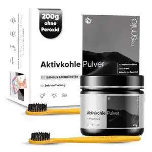 Aktivkohle-Zahnbürste mysmile Aktivkohle Zahnaufhellung Set