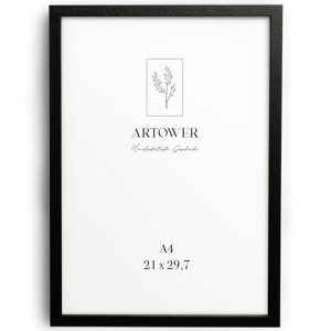 Bilderrahmen Artower ® für DIN A4 21 x 30 cm Schwarz Holz