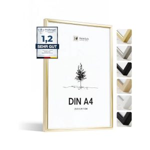 Bilderrahmen Heimlich ® 1x DIN A4 21×30 cm Gold Metall