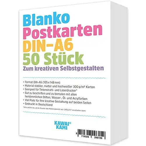 Blanko-Postkarten KAWAI-KAMI Blanko Postkarten Set