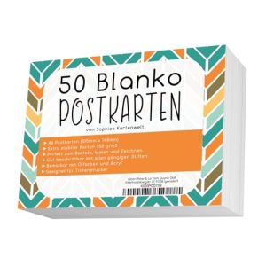 Blanko-Postkarten Sophies Kartenwelt Set mit 50