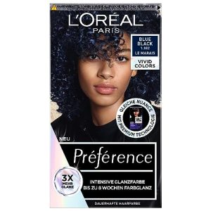 blaue Haarfarbe L’Oréal Paris Intensive dauerhafte Haarfarbe