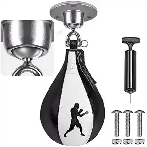 Boxbirnen BeneLabel Leder Speed Bag mit 3-Loch Speed Bag