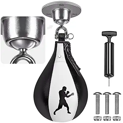 Boxbirnen BeneLabel Leder Speed Bag mit 3-Loch Speed Bag