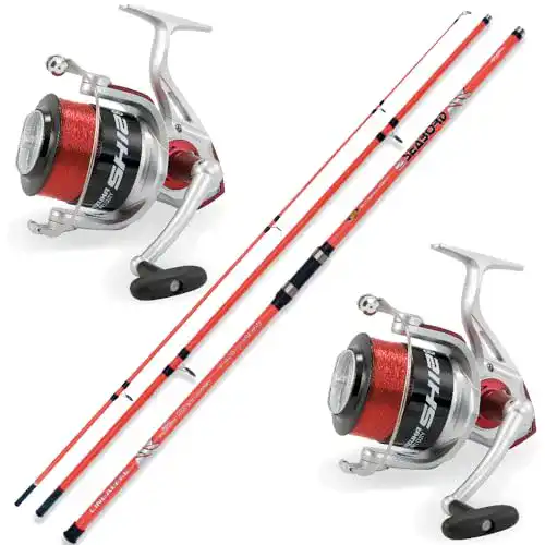 Brandungsangel-Set Deluxe 2 Ruten + 2 Rollen + Schnur