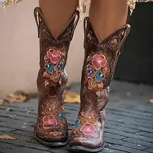 Cowboy Stiefel Damen BBOOY Westernstiefel für Damen,