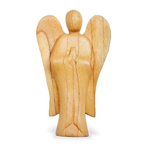 Engel aus Holz TEMPELWELT Deko Figur Schutzengel stehend