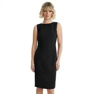 Etuikleid C&A Damen Kleid Rundhalsausschnitt unter dem Knie