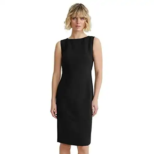 Etuikleid C&A Damen Kleid Rundhalsausschnitt unter dem Knie