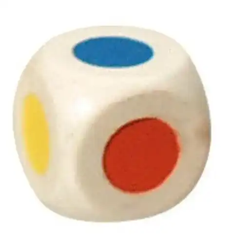 Farbwürfel Unbekannt 18 mm, weiß, 5 Farben
