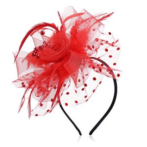 Fascinator Sibba Damen Hut Blume, Mesh Federn Stirnband