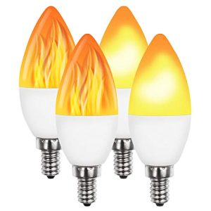Flammen-Glühbirne Luminea Flackerlicht: 4er-Set LED-Lampen