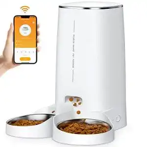 Futterautomat für 2 Katzen ROJECO Futterautomat 2 Näpfe