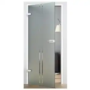 Glastür LEVIDOR Ganz Drehtür aus ESG-Glas ® in Milchglas